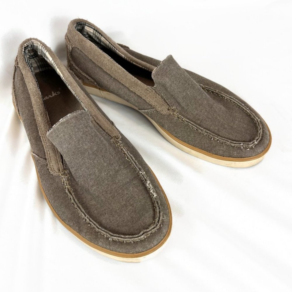 Clarks Men's Shoes Size 9  Slip On Driving Moccasin Gray